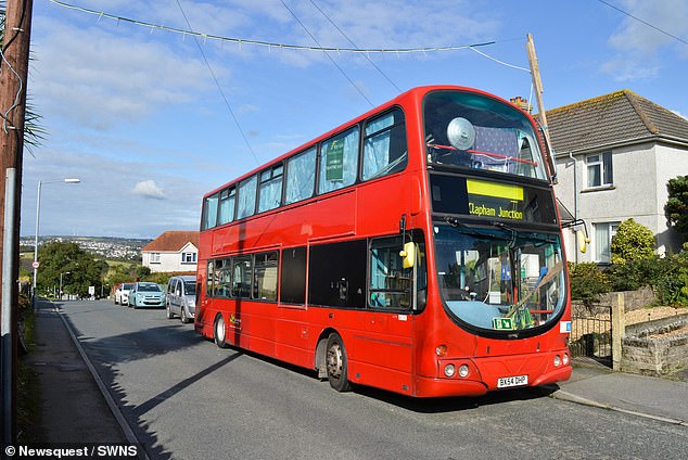 He equipped the double-decker with a toilet, shower and a fully functioning kitchen, and turned two rooms into a bedroom and a living room.