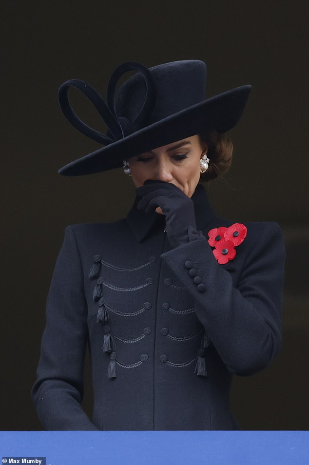 As the royal family visited the Cenotaph to take part in the service, they joined army officers and prominent British politicians