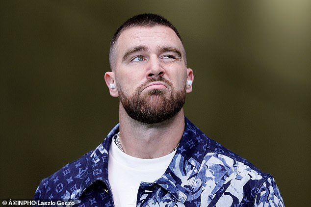 Kelce was shooting in Frankfurt, Germany this month for the NFL game with the Chiefs