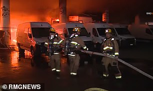 Shortly after midnight, crews were called to the first pallet site