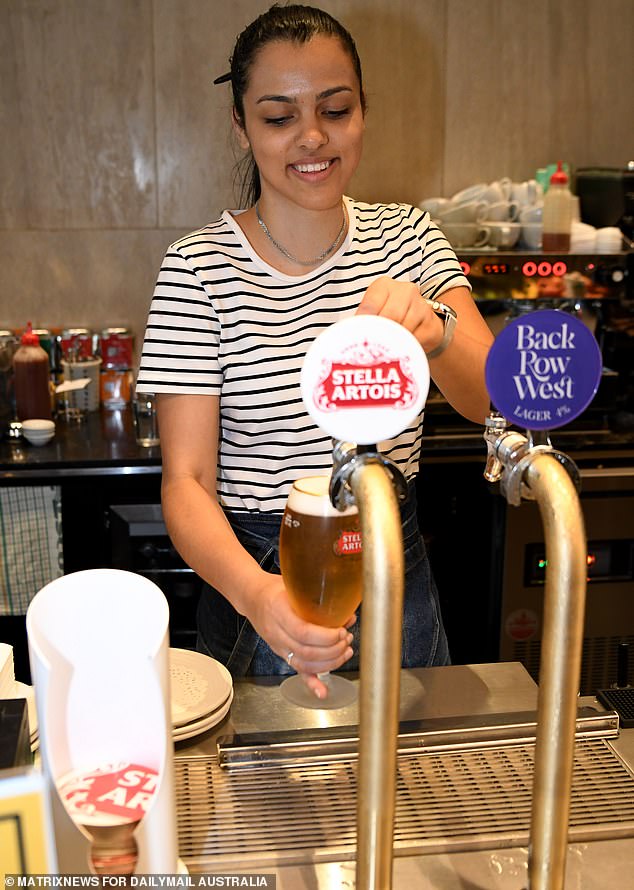 The contrast was drawn between the young and middle-aged paying off a mortgage or fighting higher rents, and the boomers with lots of savings and valuable real estate assets (pictured is a bartender from Sydney)