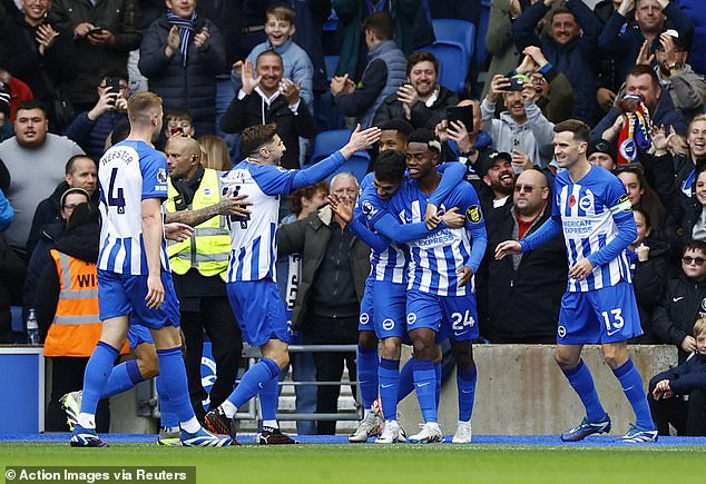 Brighton's celebration would not last long and it is now six league games without a win