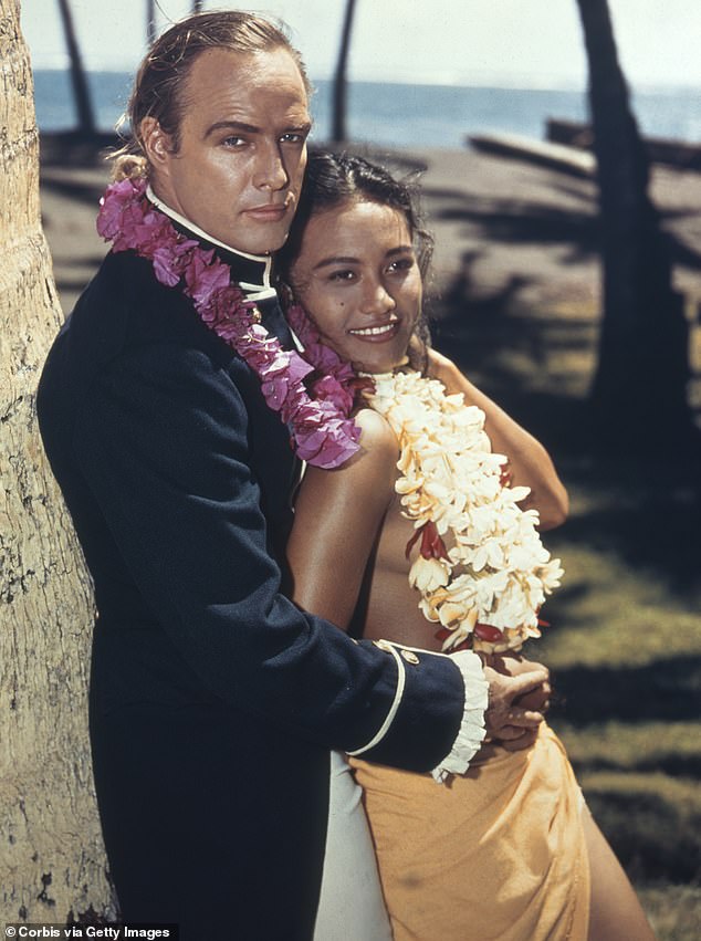 Wow: Marlon, on the other hand, had his third wife Tarita (right), a dramatically younger French Polynesian actress who he described to Barbra as a 