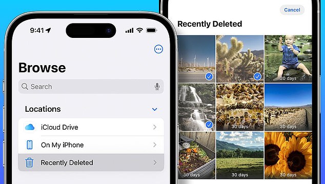 Any photos you delete will appear in the Recently Deleted album.  Whether you enable iCloud or not, you'll have up to 30 days to restore them