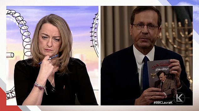 President Herzog made the revelation in an interview on the BBC, in which he held up the book