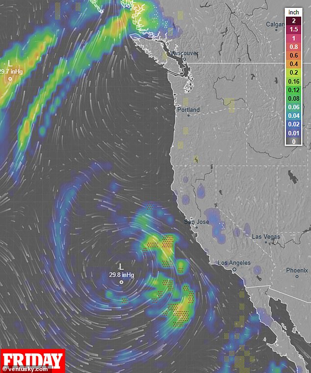 Skies should clear for most of California by the weekend, but only after significant precipitation