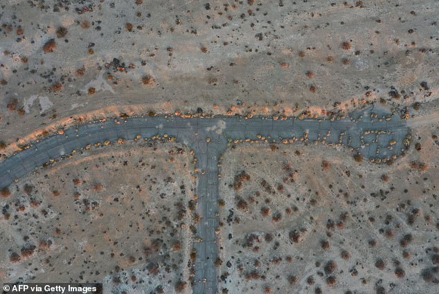 Aerial photos show extensive network of roads etched through the Mojave Desert, intended for the suburbs that were never built