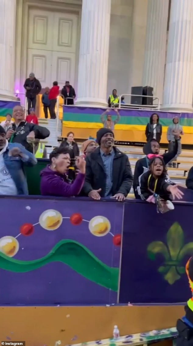 Cantrell was filmed earlier this year screaming and throwing the bird at riders on a parade float at Mardi Gras