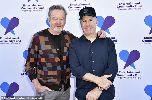 Bryan and Bob: He also reunited on the red carpet with Bob Odenkirk, who played attorney Saul Goodman on Breaking Bad before starring in the beloved spinoff Better Call Saul