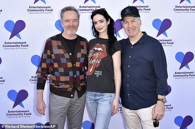 Bryan, Krysten and Bob: Both Cranston and Odenkirk also posed with Krysten Ritter, who played Jane Margolis in Season 2 of Breaking Bad