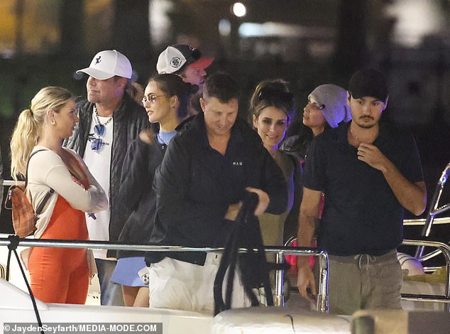 The band members enjoyed a night off as they cruised Sydney Harbor on a luxury yacht