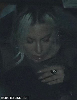 Famous face: Lady Gaga, 37, was also at the celebration and was seen heading home in the back of a car