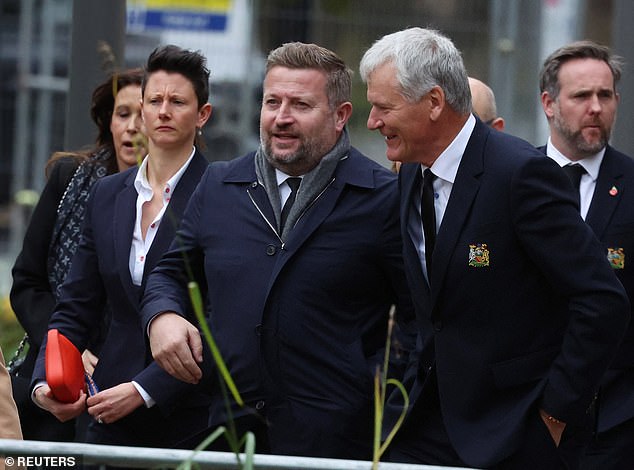 United chief executive Richard Arnold with managing director David Gill ahead of the service