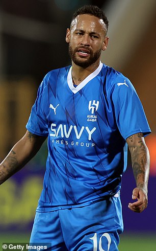 Neymar previously sported a beard and a lush head of hair