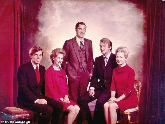 Robert, Elizabeth, Freddy, Donald and Maryanne from left to right.  Maryanne said her brother has 'no principles,' 'you can't trust him' and that he has 'lied' throughout his presidency, according to secret audio recorded by the president's niece