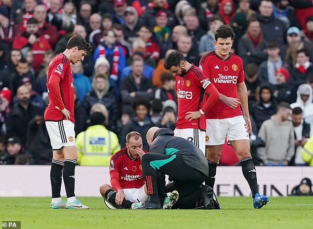 Meanwhile, Christian Eriksen went off with a knee injury against Luton shortly before half-time