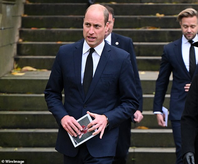 Prince William was among those who attended the funeral service in Manchester