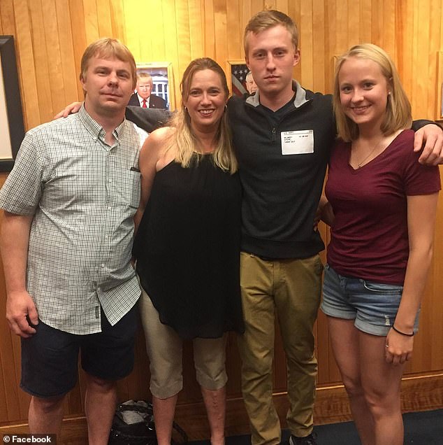 The 26-year-old was lovingly remembered by his family (second from right)