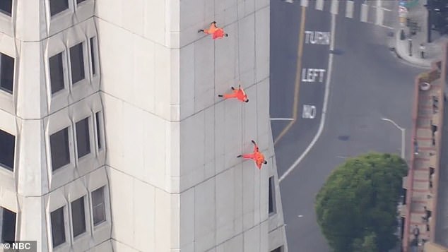 The trio was part of Bandaloop, an Oakland-based vertical aerial performance group