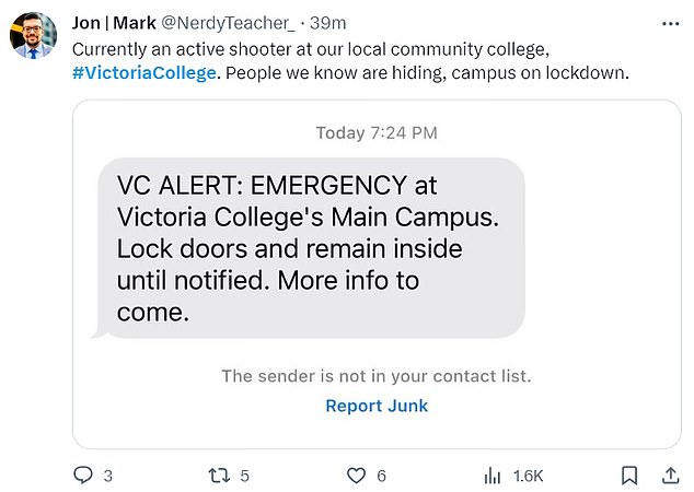 The community college went into lockdown as soon as gunshots rang out on campus