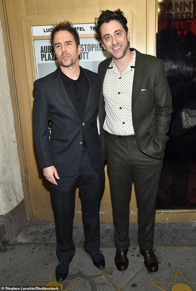 Sam and Mark: Sam Rockwell, who is producing the revival, also appeared on the red carpet with Mark Berger on Monday night