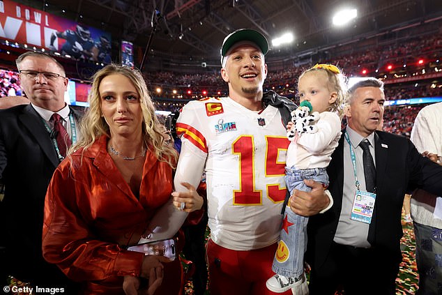 Mahomes also revealed that he wears the same underwear every game, with the garment given to him by his wife Brittney.