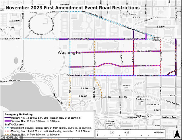 The rally has already caused massive traffic disruptions in DC, with parking restrictions and closures in Placer for much of the day