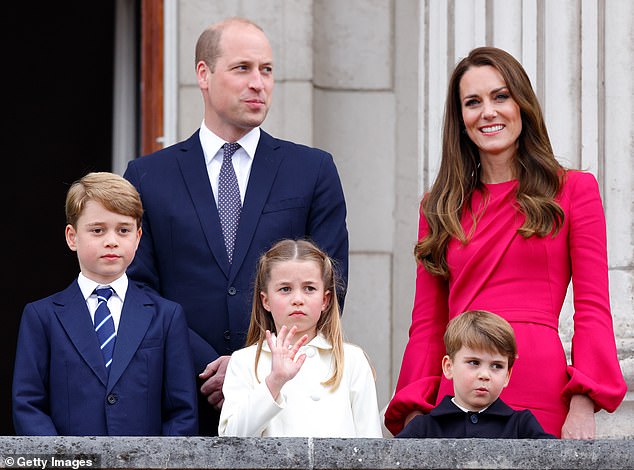 Pictured: The Prince and Princess of Wales with their three children at the 2022 Platinum Jubilee celebrations