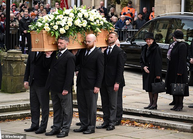 On Monday, 4,000 miles away in Manchester, Charlton was buried after a ceremony at Manchester Cathedral