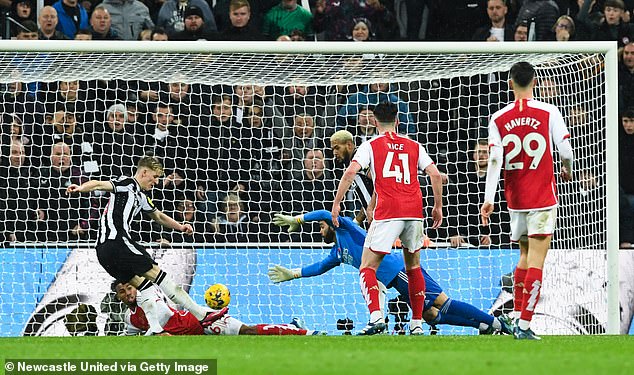 The Newcastle winger scored the only goal as the Magpies beat Arsenal 1-0 in a controversial match