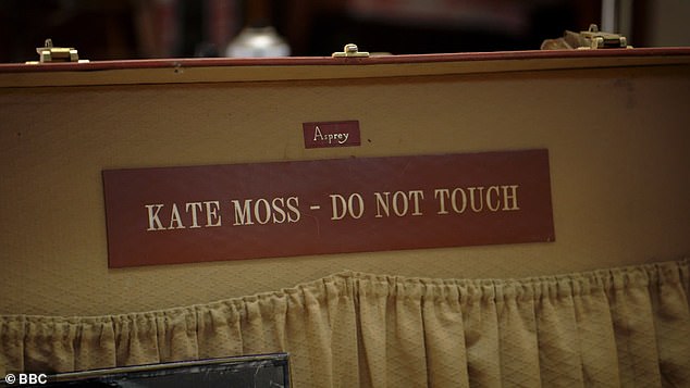 Owned by Kate: Designed by British luxury goods brand Asprey, the brown leather bag featured a leather interior embellishment with the words 'KATE MOSS - DO NOT TOUCH'