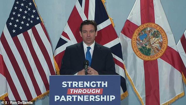 Florida Governor Ron DeSantis said Britain felt like a 'second home' when he went there