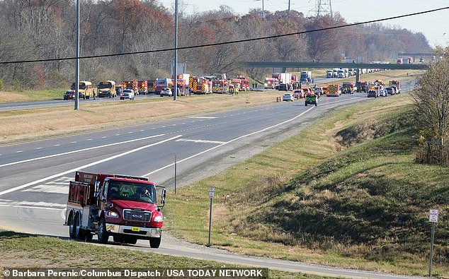 Dozens of emergency responders from across Licking County and eastern Franklin County were dispatched to the area after a report of a crash