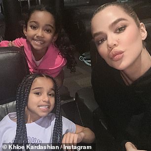 Screening: The Good American founder also took an adorable selfie with her nieces Dream and Chicago at the theater ahead of the private screening