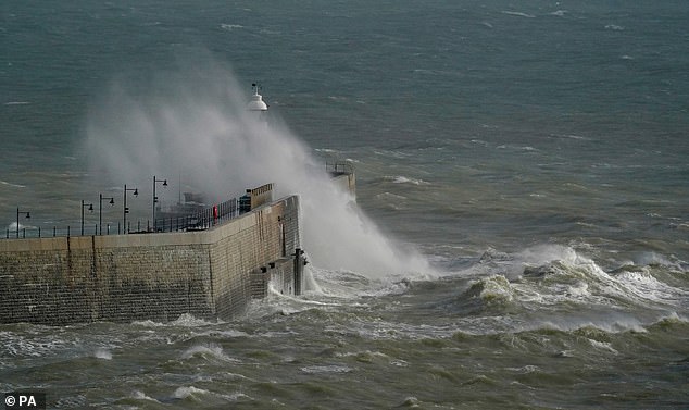 GraphCast's forecasts could mean that storms including Debi, which are hitting the south coast this week, could be spotted much earlier (waves in Folkestone, Kent).