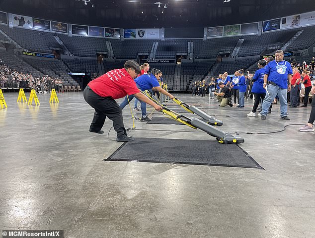 Events during the competition include mopping race, speed vacuuming, bed making, buffer cushion throwing and others