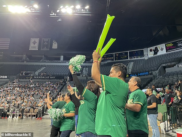 Hundreds of spectators come to watch the matches at the Michelob Ultra Arena in Mandalay Bay in Las Vegas