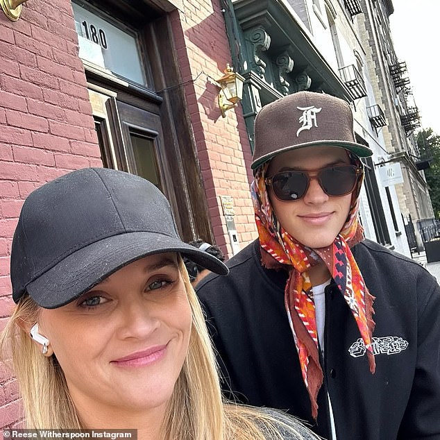 Proud mom: Deacon remained coy when asked how much he pays for rent in a prime location loved by the likes of Taylor Swift and Sarah Jessica Parker.  Earlier this year, Reese told PEOPLE that dropping her kids off at college means she's 