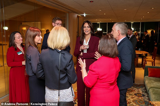 The royal family chatted happily with guests at the event as the National Symposium reception got underway