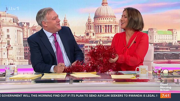 Row: Susanna and Ed Balls started a friendly argument about whether mid-November is too early for festive decor