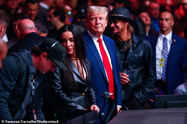 Trump is the clear frontrunner for the 2024 Republican presidential nomination. He is seen here at the UFC 295 event at Madison Square Garden