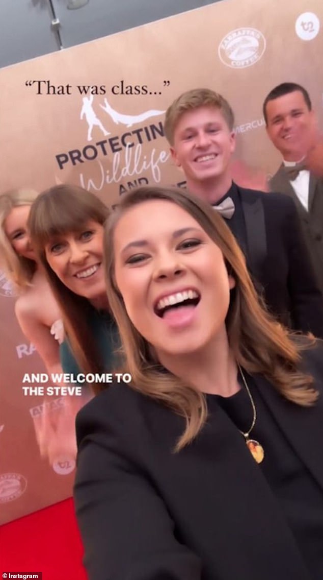 The Irwins share a photo from a gala dinner they hosted in Steve's honor last weekend