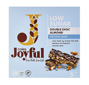 Many have flocked to Coles' Joyful Protein Bar range ($6 for five), which offers a range of flavors including chocolate and peanut butter with 8.5g of protein per serving.