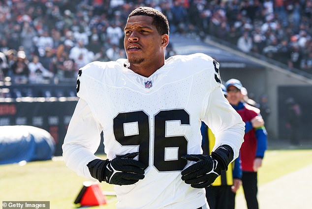 Rochell watches before an NFL football game against the Chicago Bears in October this year