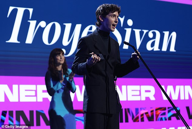 Troye concluded his speech by boasting about his recent Grammy Award nominations for Best Pop Dance Recording and Best Music Video