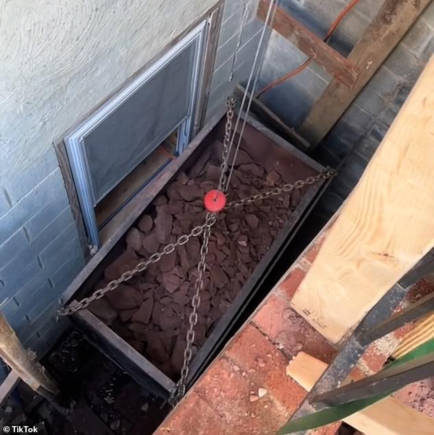 She then carved into the solid rock and created an elevator to lift the rubble to the surface