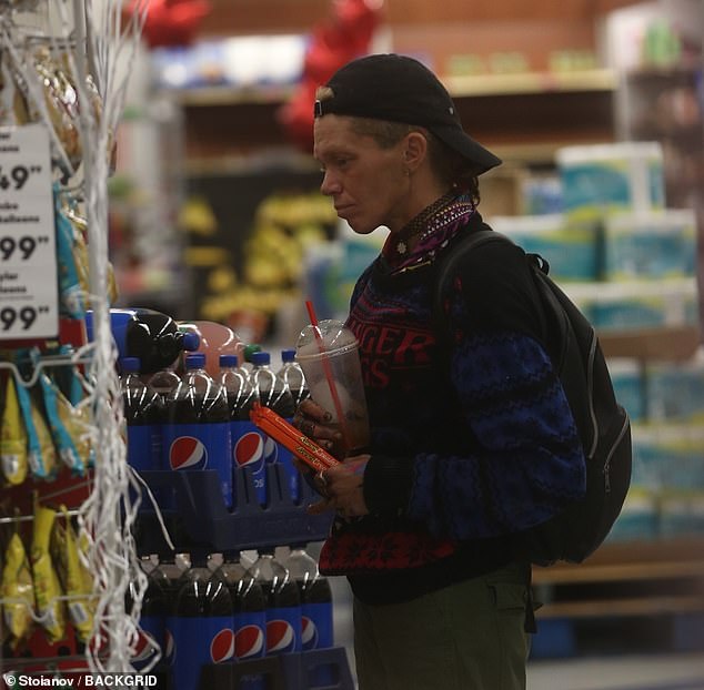 In September, she was spotted shopping at the 99 Cents store, where she was pictured holding a soda and a pack of Twizzlers.