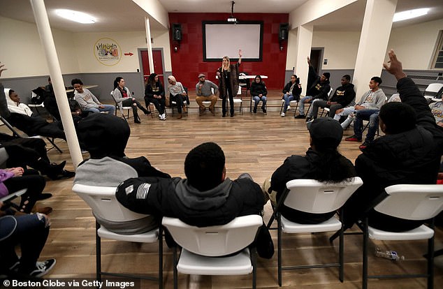 Two dozen teens discuss cannabis, school and stress during a group session in Charlestown, Maryland