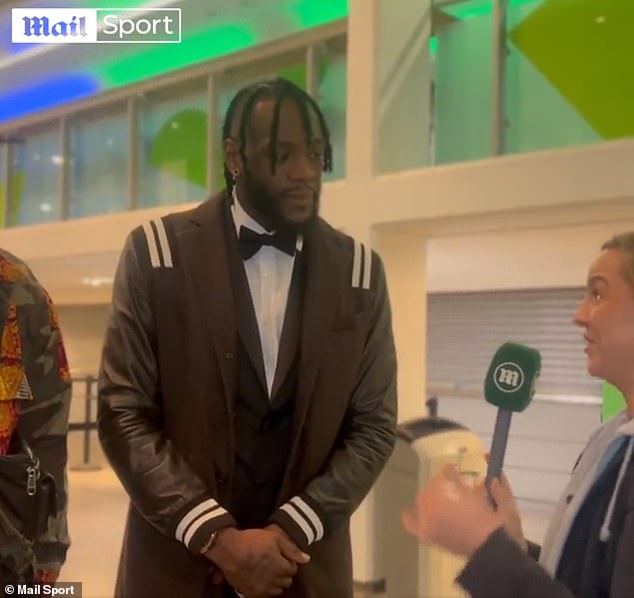 Wilder spoke exclusively to Mail Sport's Charlotte Daly (right) on Wednesday evening