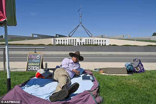 Mr Andrews (pictured) has five demands that must be met before he will end his hunger strike